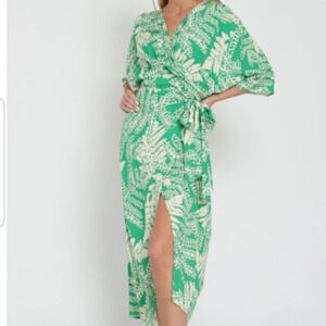 Aakaa Kimono Midi Wrap Dress New